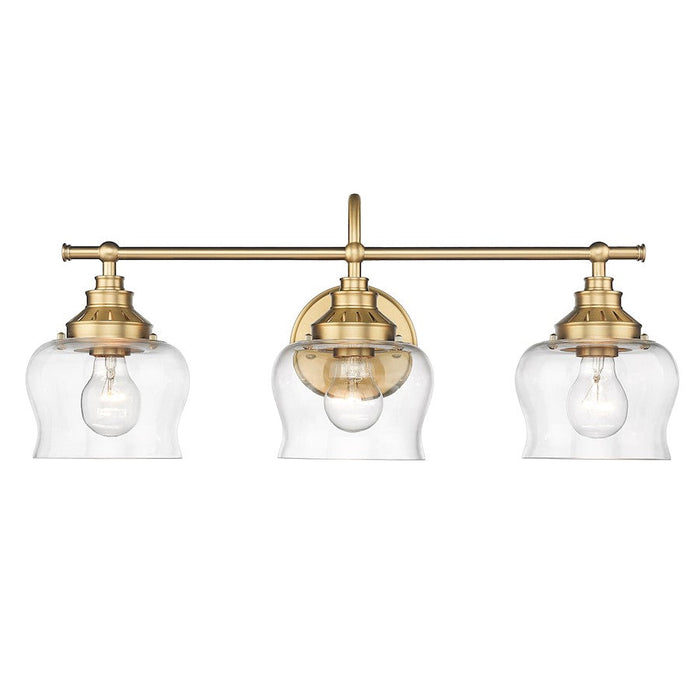 Golden Lighting Daphne 3 Light Bath, Brushed Bronze/Clear - 3610-BA3BCB-CLR