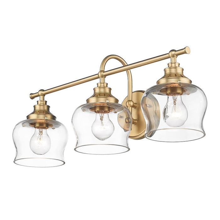 Golden Lighting Daphne 3 Light Bath, Brushed Bronze/Clear