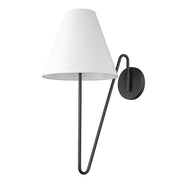 Golden Lighting Kennedy 1-Light Swing Arm Sconce, Black/Ivory - 3690-A1WNB-IL