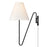 Golden Lighting Kennedy 1-Light Swing Arm Sconce, Black/Ivory