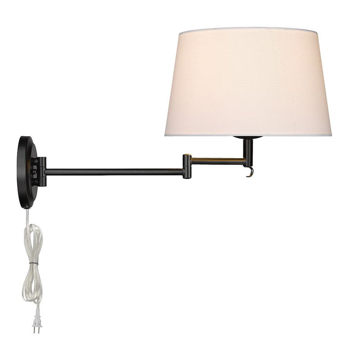 Golden Lighting Eleanor Articulating 1 Light Sconce, Black