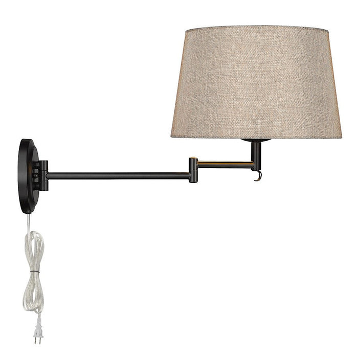 Golden Lighting Eleanor Articulating 1 Light Sconce, Black