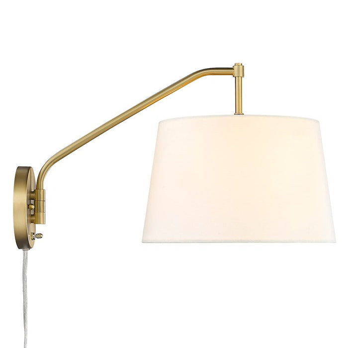 Golden Lighting Ryleigh Articulating 1-Light Sconce, Bronze/White