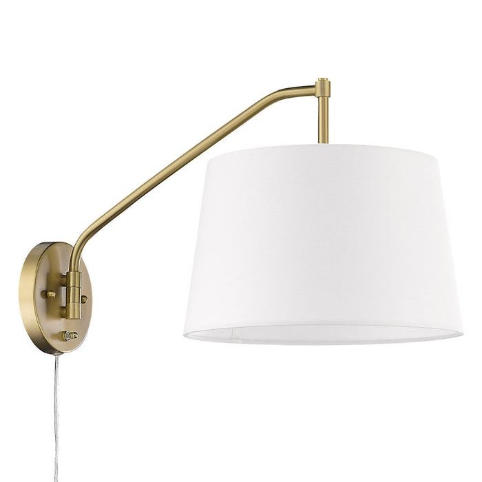 Golden Lighting Ryleigh Articulating 1-Light Sconce, Bronze/White