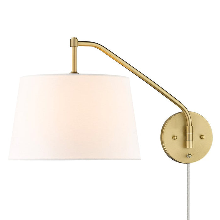 Golden Lighting Ryleigh Articulating 1-Light Sconce, Bronze/White