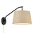 Golden Lighting Ryleigh Articulating 1-LT Sconce, Black/Sisal - 3694-A1WBLK-NS