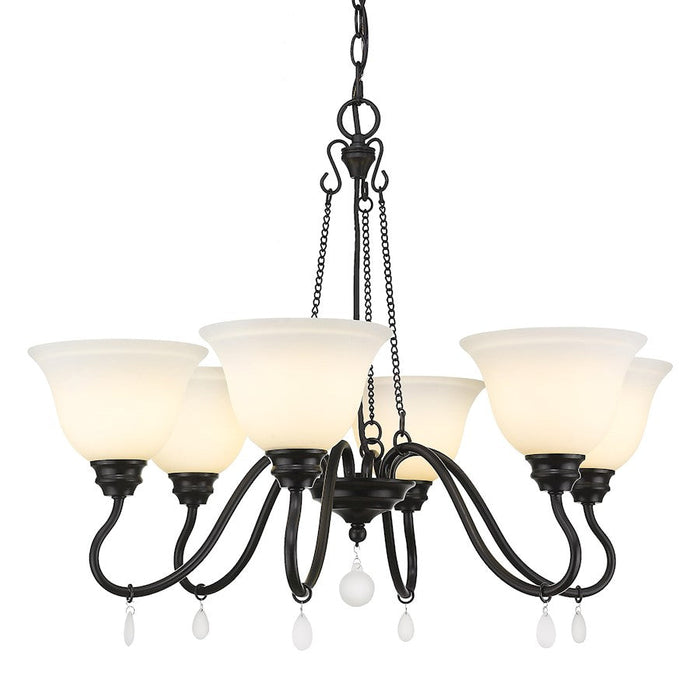 Golden Lighting Donya 6 Light Chandelier, Matte Black