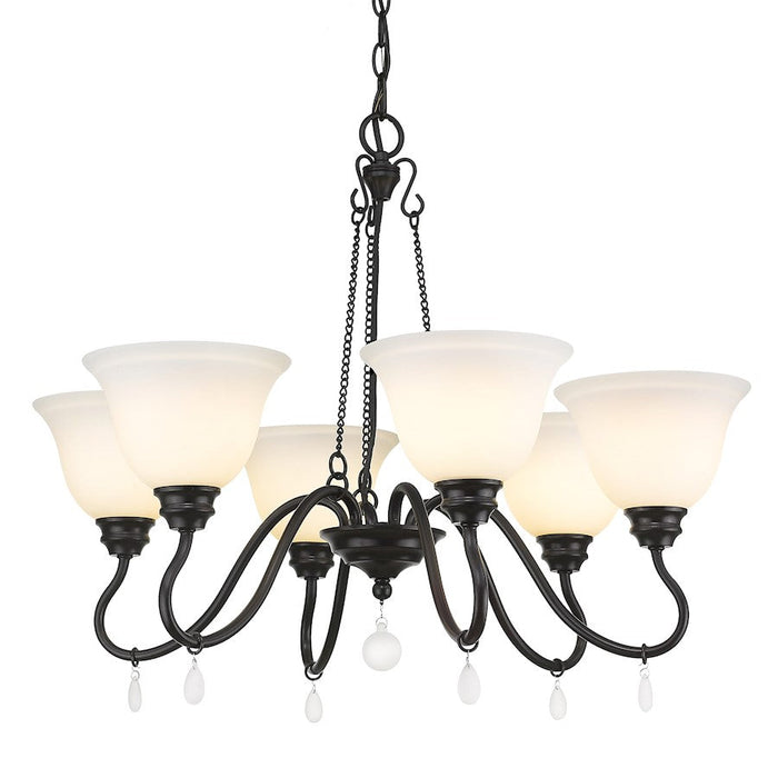 Golden Lighting Donya 6 Light Chandelier, Matte Black