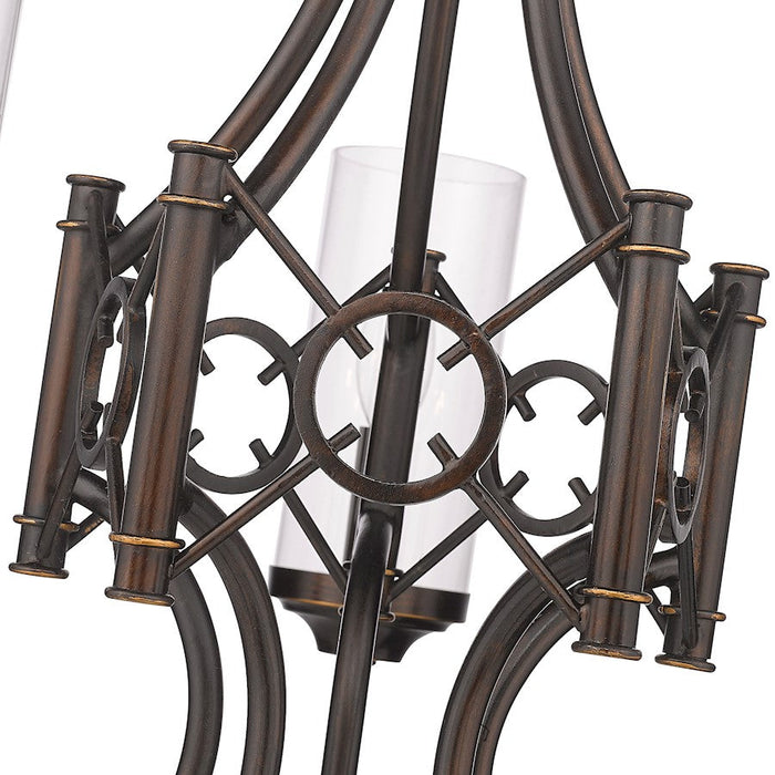 Golden Lighting Quincy 5 Light Chandelier, Bronze/Clear