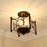 Golden Lighting Quincy 3 Light Semi-Flush, Cordoban BZ/Clear