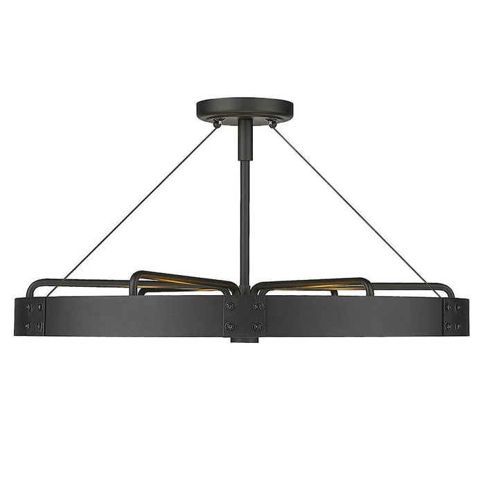 Golden Lighting Vaughn 6 Light Medium Semi-Flush, Black/Black