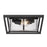 Golden Lighting Mercer 2-Light Outdoor Flush Mount, Black/Seeded