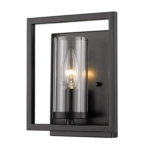 Golden Lighting Marco 1 Light Wall Sconce, Matte Black - 6068-1WBLK