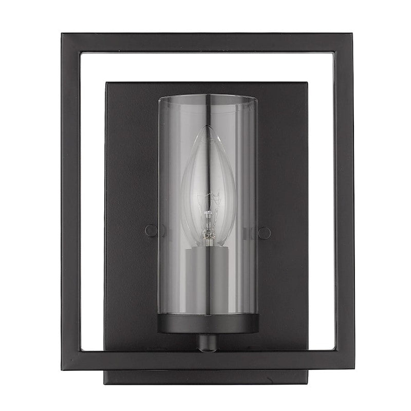 Golden Lighting Marco 1 Light Wall Sconce, Matte Black