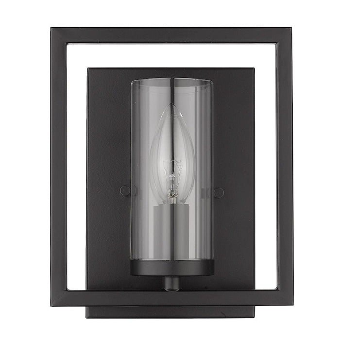 Golden Lighting Marco 1 Light Wall Sconce, Matte Black