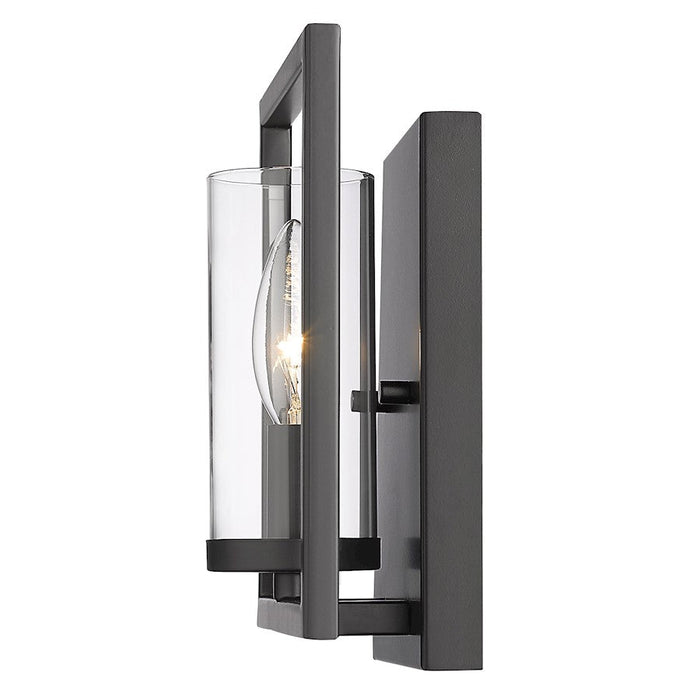 Golden Lighting Marco 1 Light Wall Sconce, Matte Black