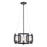 Golden Lighting Marco 4 Light Pendant, Matte Black/Clear