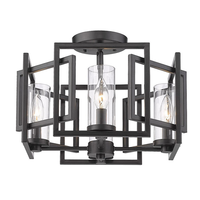 Golden Lighting Marco 4 Light Flush Mount, Matte Black - 6068-FMBLK