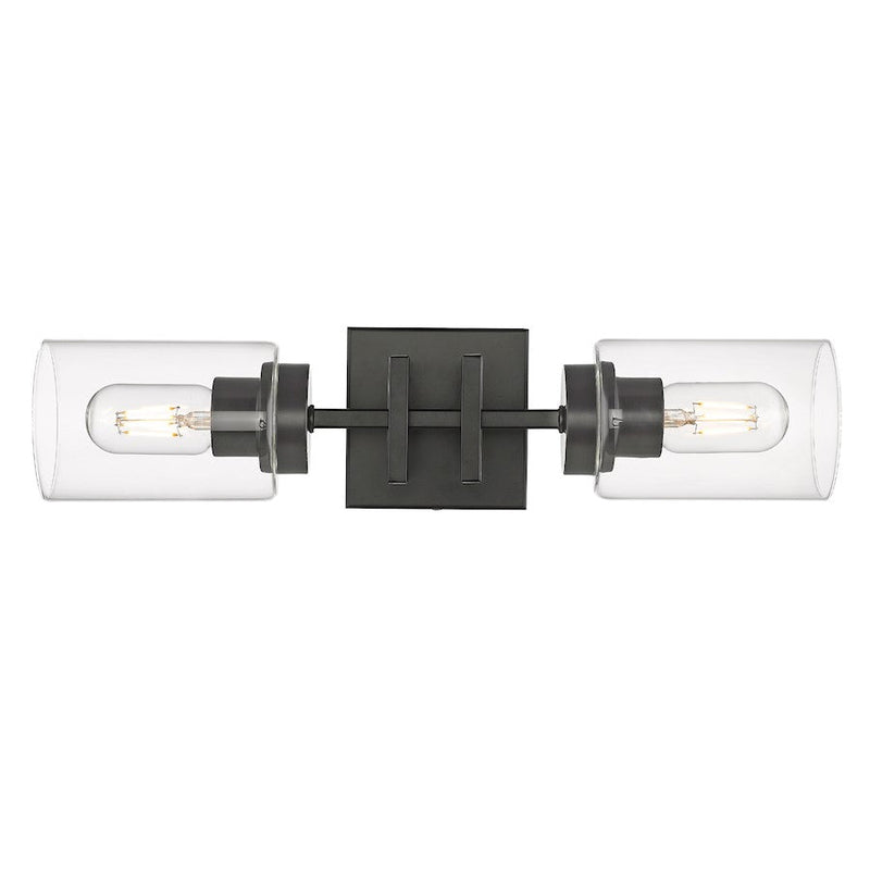 Golden Lighting Tribeca 2 Light Wall Sconce, Matte Black