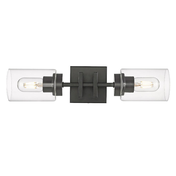 Golden Lighting Tribeca 2 Light Wall Sconce, Matte Black