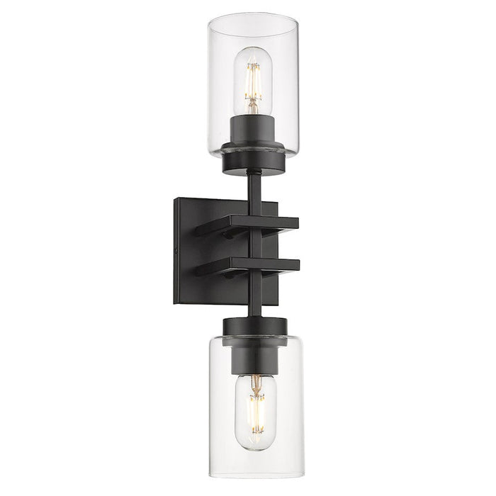 Golden Lighting Tribeca 2 Light Wall Sconce, Matte Black