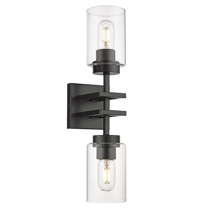 Golden Lighting Tribeca 2 Light Wall Sconce, Matte Black