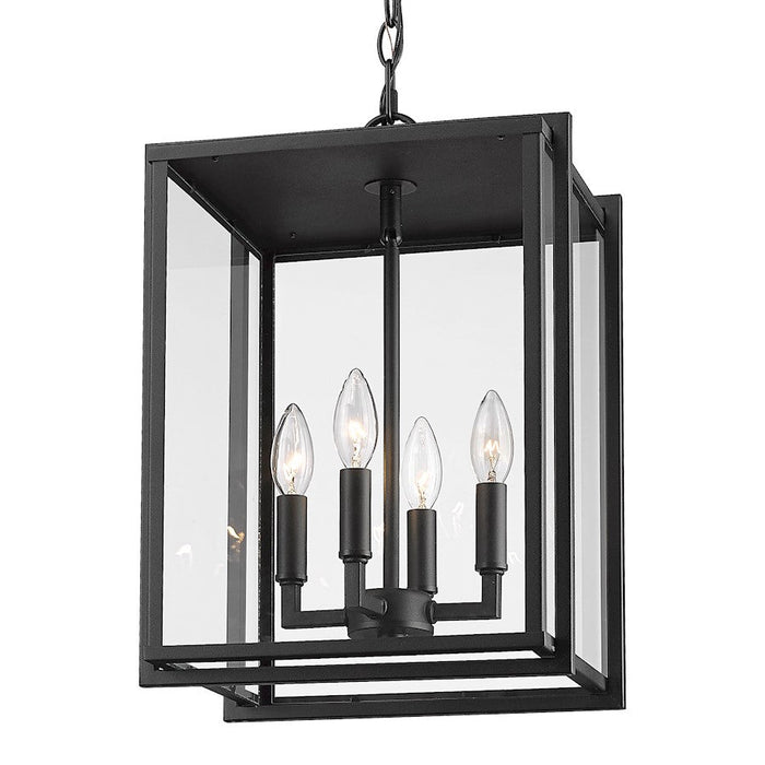 Golden Lighting Tribeca 4 Light Outdoor Pendant, Natural Black