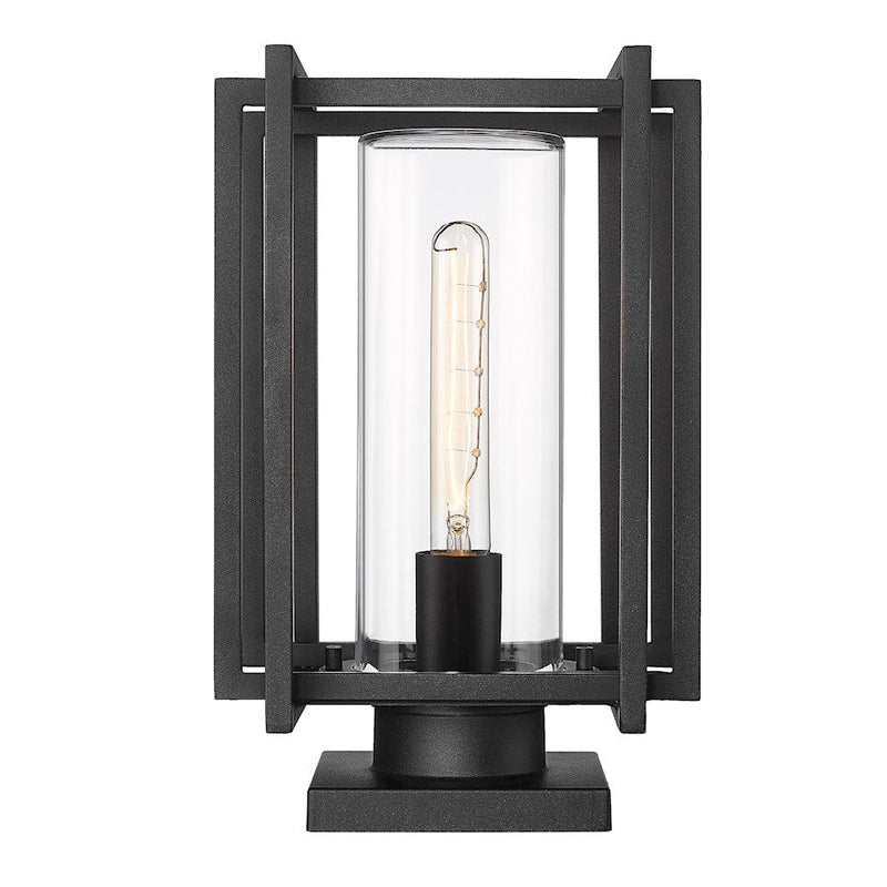 Golden Lighting Tribeca 1-Light Outdoor Pier Mount, Black/Clear - 6071-OPRNB-CLR