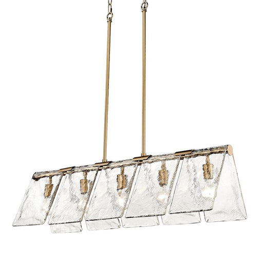 Golden Lighting Serenity 5-Light Linear Pendant, Brass/Water