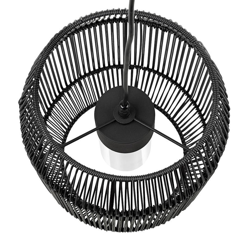 Golden Lighting Seabrooke 1-Light Outdoor Pendant, Black/Black