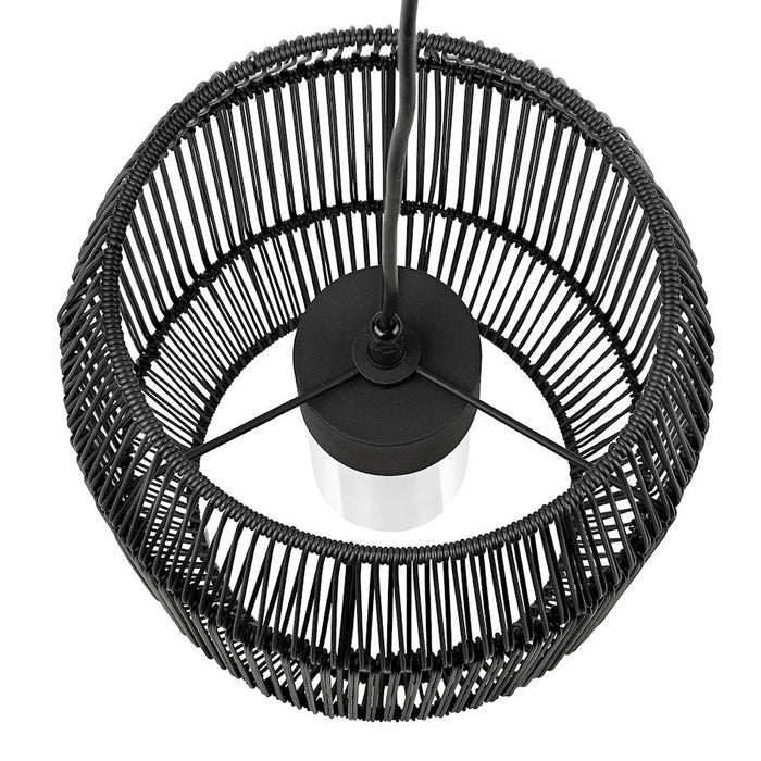 Golden Lighting Seabrooke 1-Light Outdoor Pendant, Black/Black