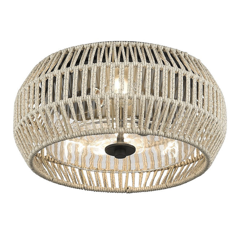 Golden Lighting Seabrooke 2 Light Outdoor Flush Mount, Black
