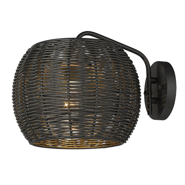 Golden Lighting Vail 1-Light Outdoor Wall Light, Black/Black