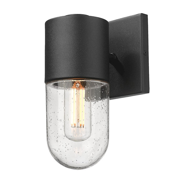 Golden Lighting Ezra 1-Light Outdoor Wall Light, Black/Seeded - 6080-OWSNB-SD