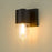 Golden Lighting Ezra 1-Light Outdoor Wall Light, Black/Seeded