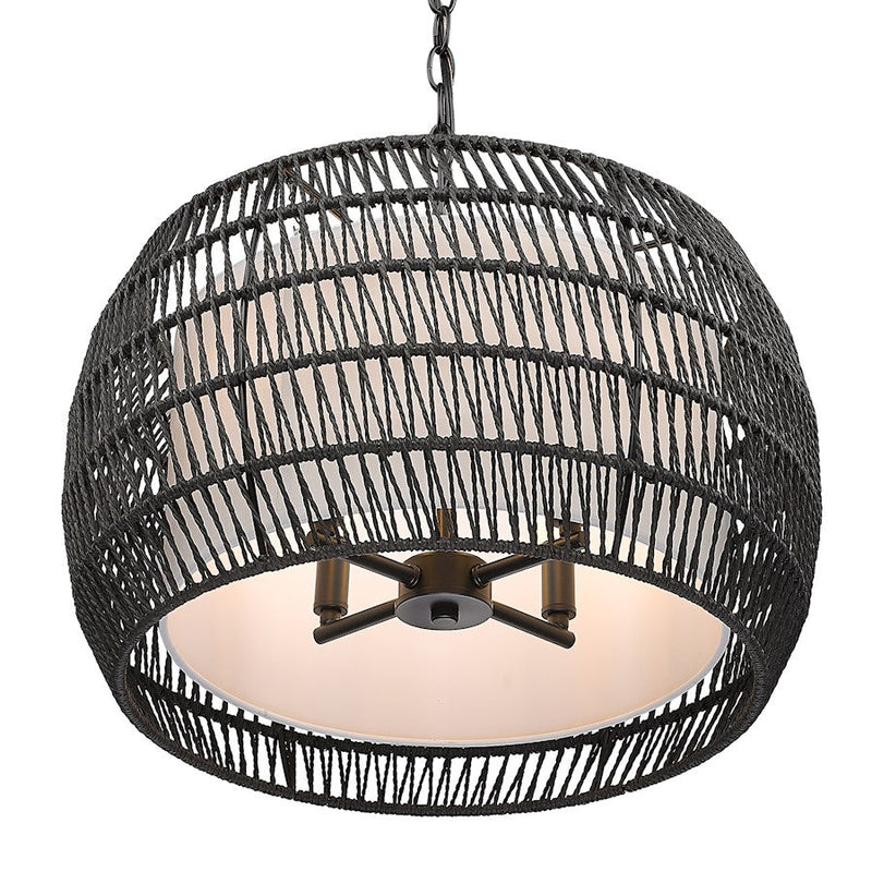Golden Lighting Everly 4-Light Pendant, Black/Black