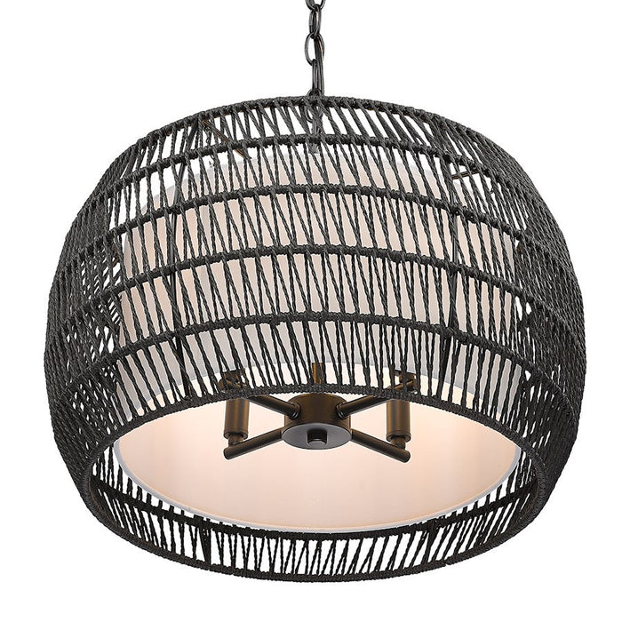 Golden Lighting Everly 4-Light Pendant, Black/Black