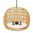 Golden Lighting Everly Chandelier, Black/Natural Rattan