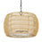 Golden Lighting Everly Chandelier, Black/Natural Rattan