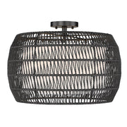 Golden Lighting Everly 4-Light Semi Flush Mount, Black/Black - 6805-4SFBLK-MBR
