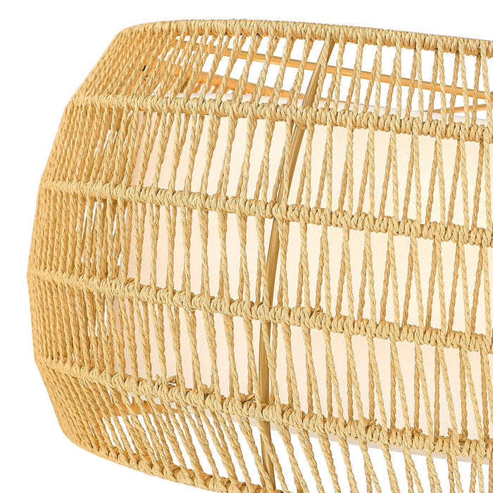 Golden Lighting Everly Chandelier, Black/Natural Rattan