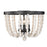 Golden Lighting Tabitha 4 Light Flush, Black/Chippy Wood Beads