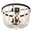 Golden Lighting Tabitha 4 Light Flush, Black/Chippy Wood Beads