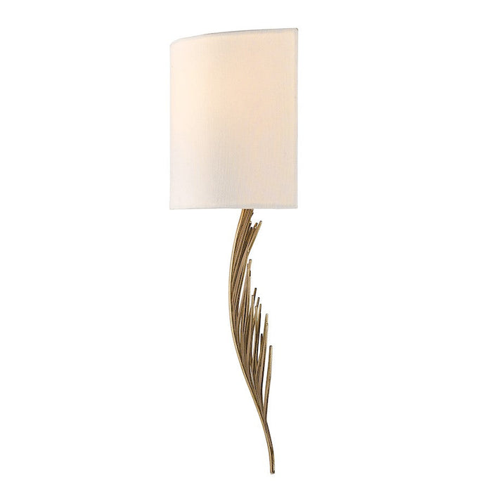 Golden Lighting Cay 2-Light Wall Sconce, Gold/Ivory Linen