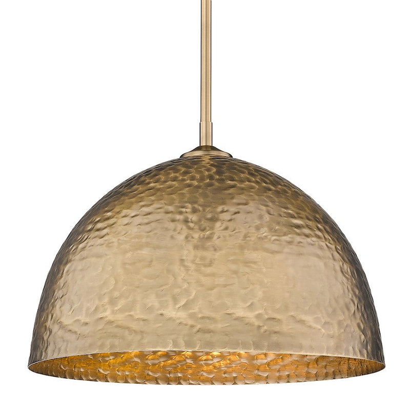Golden Lighting Shepard 1 Light Large Pendant, Modern Brass