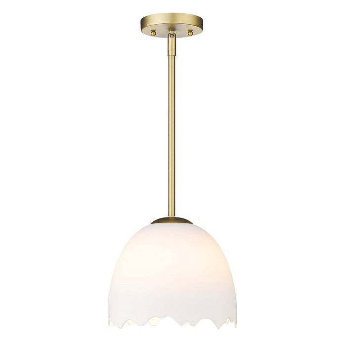 Golden Lighting Brinkley 1 Light Small Pendant, Bronze/Porcelain