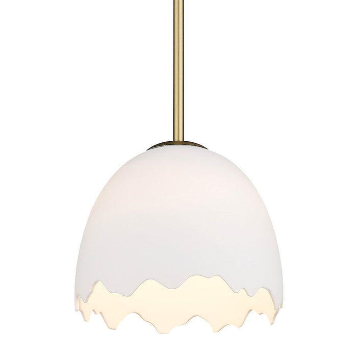 Golden Lighting Brinkley 1 Light Small Pendant, Bronze/Porcelain