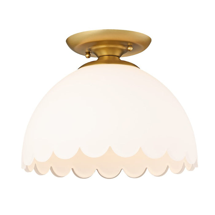 Golden Lighting Dorinda Semi-Flush Mount, Bronze/Opal