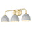 Golden Zoey 3 Light Bath Vanity, Olympic Gold/Matte Gray - 6956-BA3OG-MGY