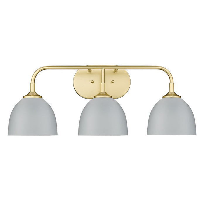 Golden Lighting Zoey 3 Light Bath Vanity, Olympic Gold/Matte Gray